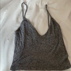 brandy melville ribbed grey tank top